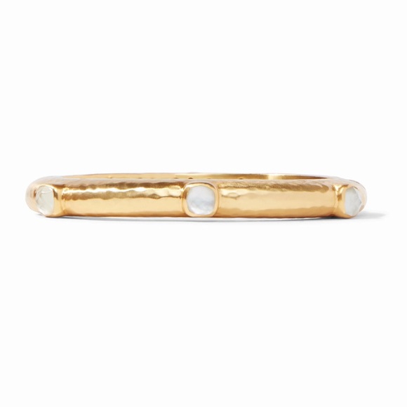 JULIE VOS Catalina Stone Hinge Bangle in Mother of Pearl - Picture 3 of 7